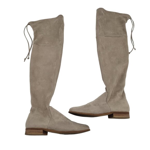 Women's Over the Knee Boots Light Tan Suede Microfiber Gianni Bini Size 6.5 M - Picture 3 of 12